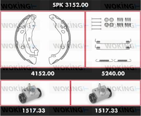 Woking SPK 3152.00 - Kit ganasce freno autozon.pro