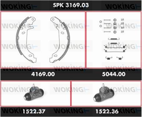 Woking SPK 3169.03 - Kit ganasce freno autozon.pro