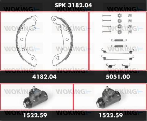 Woking SPK 3182.04 - Kit ganasce freno autozon.pro