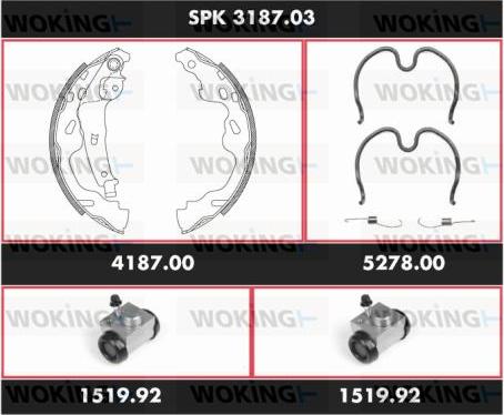 Woking SPK 3187.03 - Kit ganasce freno autozon.pro