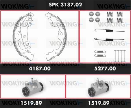 Woking SPK 3187.02 - Kit ganasce freno autozon.pro