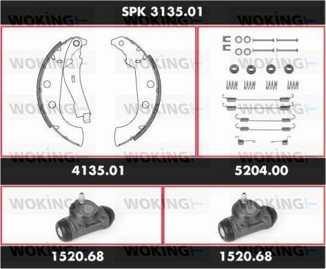 Woking SPK 3135.01 - Kit ganasce freno autozon.pro