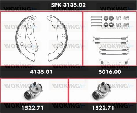 Woking SPK 3135.02 - Kit ganasce freno autozon.pro