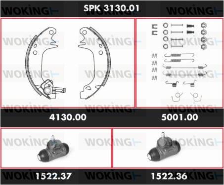 Woking SPK 3130.01 - Kit ganasce freno autozon.pro