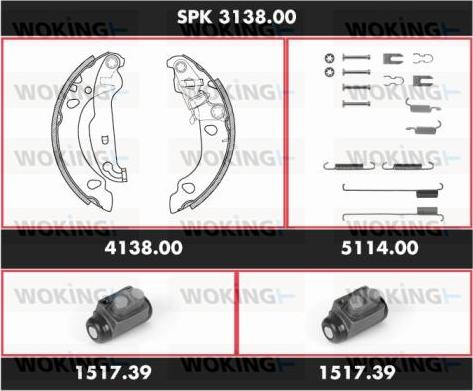 Woking SPK 3138.00 - Kit ganasce freno autozon.pro