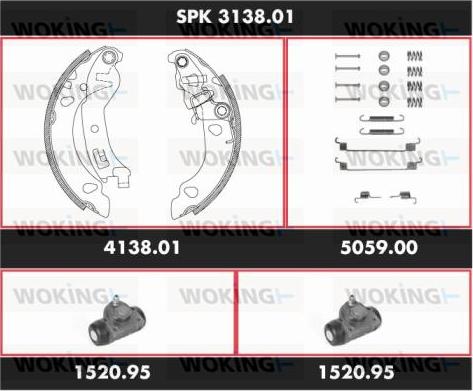 Woking SPK 3138.01 - Kit ganasce freno autozon.pro