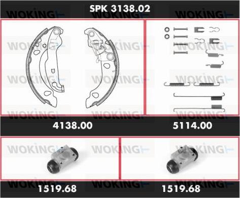 Woking SPK 3138.02 - Kit ganasce freno autozon.pro