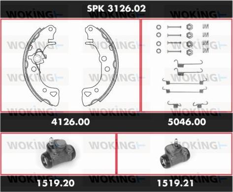 Woking SPK 3126.02 - Kit ganasce freno autozon.pro