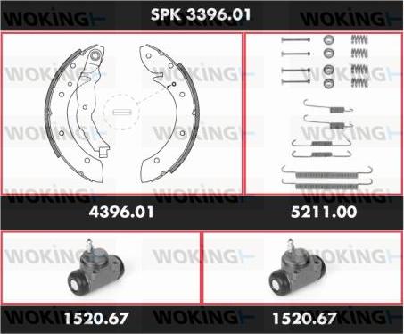 Woking SPK 3396.01 - Kit ganasce freno autozon.pro