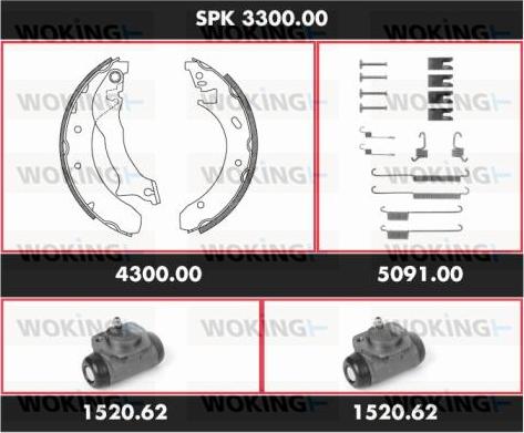 Woking SPK 3300.00 - Kit ganasce freno autozon.pro