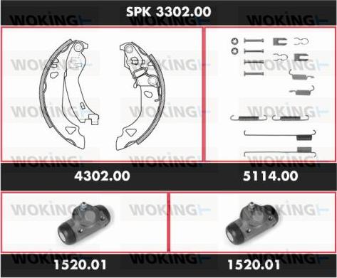 Woking SPK 3302.00 - Kit ganasce freno autozon.pro