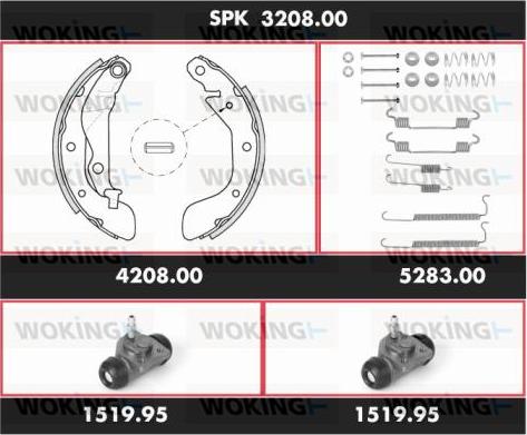 Woking SPK 3208.00 - Kit ganasce freno autozon.pro