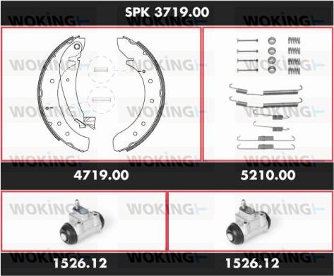 Woking SPK 3719.00 - Kit ganasce freno autozon.pro