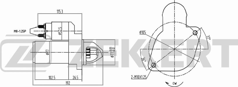 Zekkert AN-1001 - Motorino d'avviamento autozon.pro