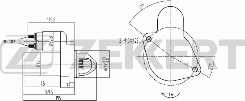 Zekkert AN-1008 - Motorino d'avviamento autozon.pro