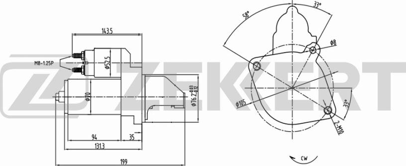 Zekkert AN-1019 - Motorino d'avviamento autozon.pro