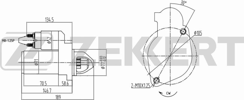 Zekkert AN-1010 - Motorino d'avviamento autozon.pro