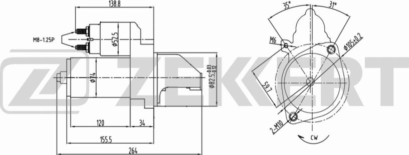 Zekkert AN-1022 - Motorino d'avviamento autozon.pro