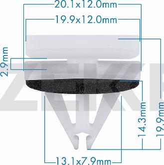 Zekkert BE-3709 - Clip, Fregio / Modanatura protettiva autozon.pro