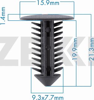 Zekkert BE-3731 - Clip, Fregio / Modanatura protettiva autozon.pro