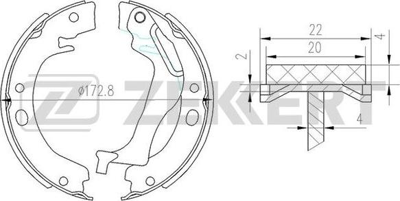 Zekkert BK-4444 - Kit ganasce freno autozon.pro