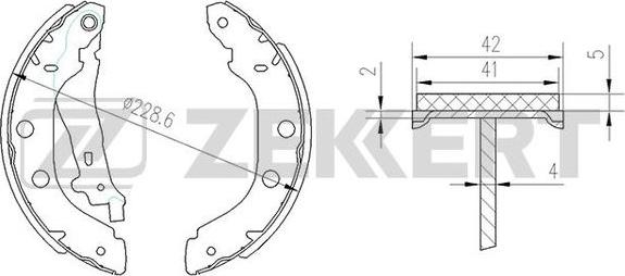 Zekkert BK-4445 - Kit ganasce freno autozon.pro