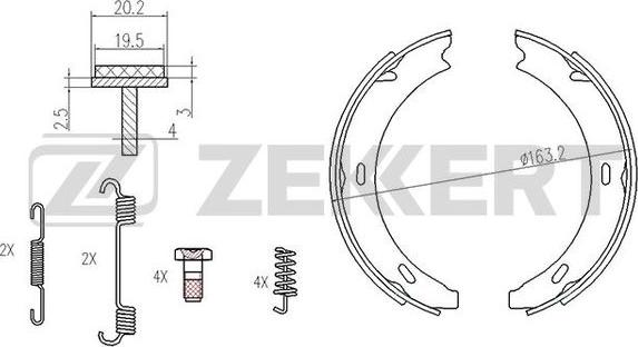 Zekkert BK-4440 - Kit ganasce freno autozon.pro