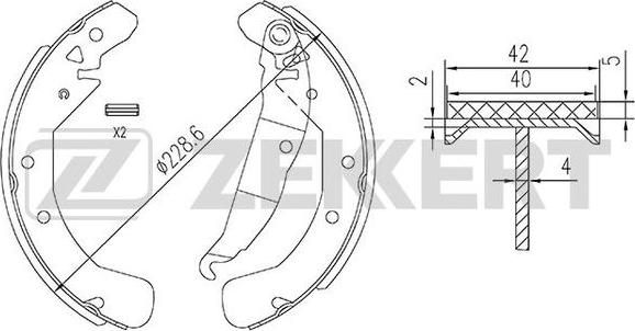 Zekkert BK-4448 - Kit ganasce freno autozon.pro