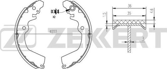 Zekkert BK-4466 - Kit ganasce freno autozon.pro