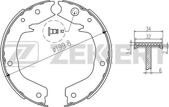 Zekkert BK-4439 - Kit ganasce freno autozon.pro