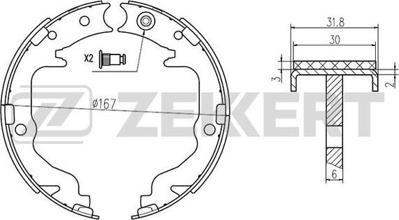 Zekkert BK-4438 - Kit ganasce freno autozon.pro