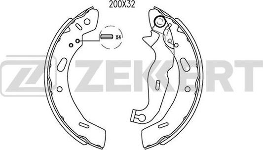 Zekkert BK-4095 - Kit ganasce freno autozon.pro