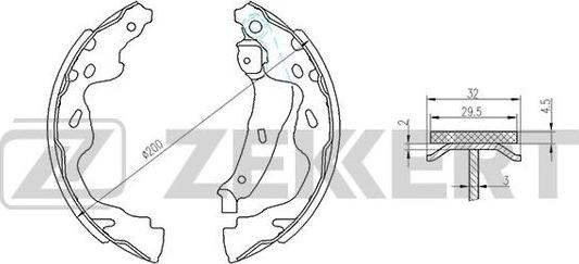 Zekkert BK-4098 - Kit ganasce freno autozon.pro