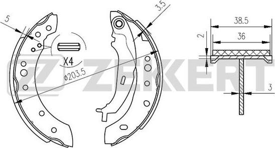 Zekkert BK-4053 - Kit ganasce freno autozon.pro