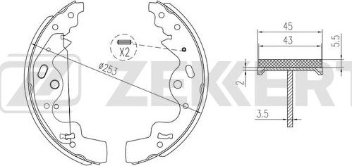 Zekkert BK-4062 - Kit ganasce freno autozon.pro