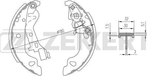 Zekkert BK-4008 - Kit ganasce freno autozon.pro