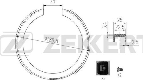 Zekkert BK-4015 - Kit ganasce freno autozon.pro