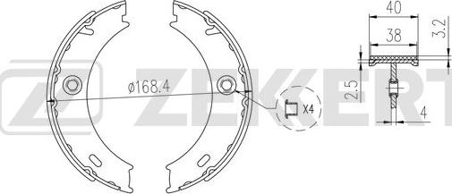 Zekkert BK-4016 - Kit ganasce freno autozon.pro