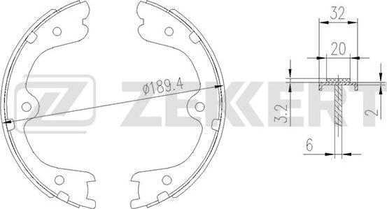 Zekkert BK-4011 - Kit ganasce freno autozon.pro