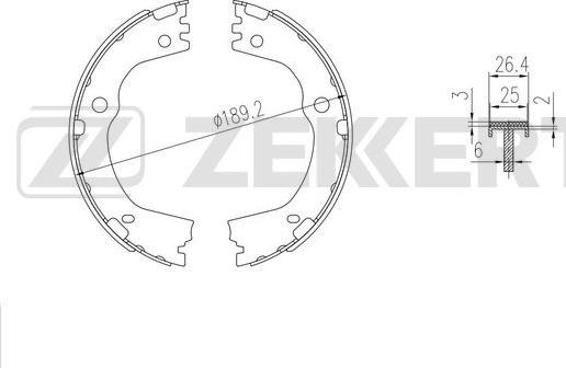 Zekkert BK-4012 - Kit ganasce freno autozon.pro