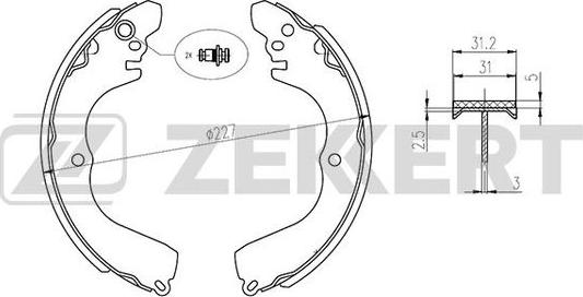 Zekkert BK-4032 - Kit ganasce freno autozon.pro