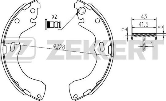 Zekkert BK-4025 - Kit ganasce freno autozon.pro