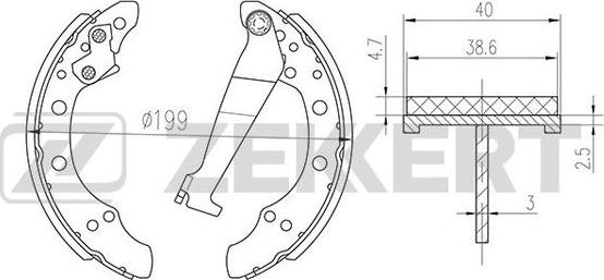 Zekkert BK-4075 - Kit ganasce freno autozon.pro