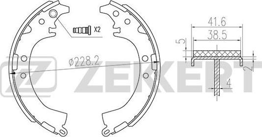 Zekkert BK-4077 - Kit ganasce freno autozon.pro