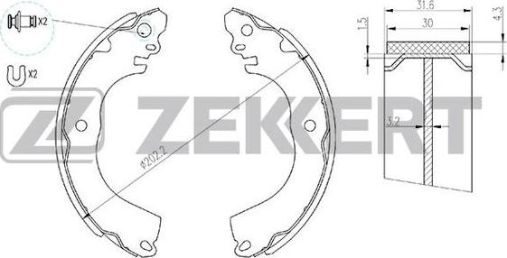 Zekkert BK-4144 - Kit ganasce freno autozon.pro