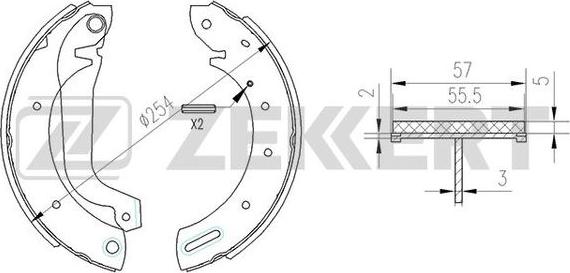 Zekkert BK-4142 - Kit ganasce freno autozon.pro