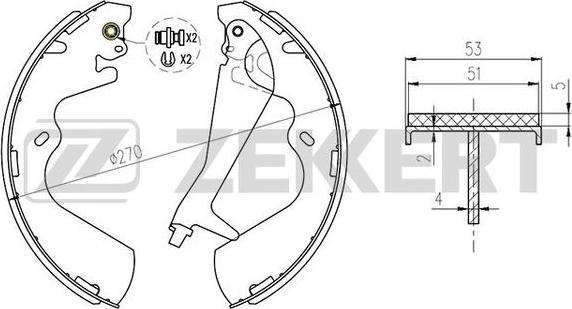 Zekkert BK-4158 - Kit ganasce freno autozon.pro