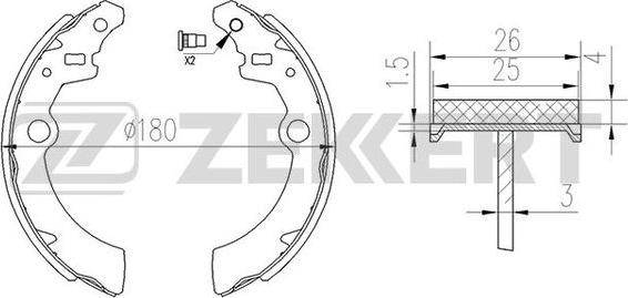 Zekkert BK-4152 - Kit ganasce freno autozon.pro