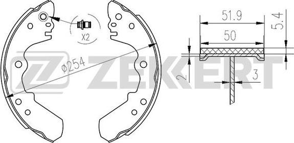 Zekkert BK-4165 - Kit ganasce freno autozon.pro