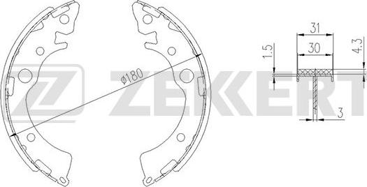 Zekkert BK-4161 - Kit ganasce freno autozon.pro